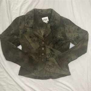 Vintage Zoe Boho Corduroy Button Up Blazer Jacket Size Small